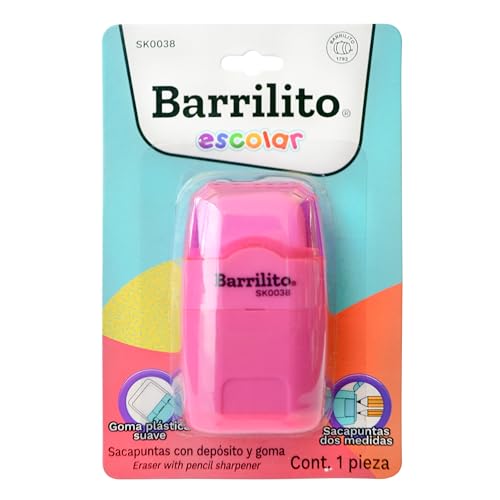 Listado de Sacapuntas los más recomendados. 41 Sacapuntas plástico doble grande con depósito y goma de borrar, blíster con 1 pieza.