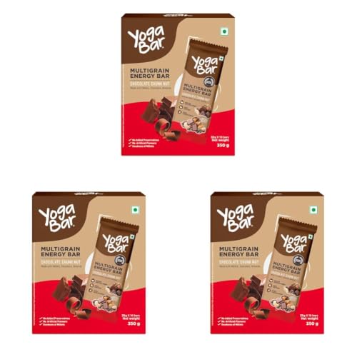 Image of Yogabar Energy Bars Chocolate Chunk | Multigrain Energybar | Pack of 30 x 35g Energy Bars | No Preservatives