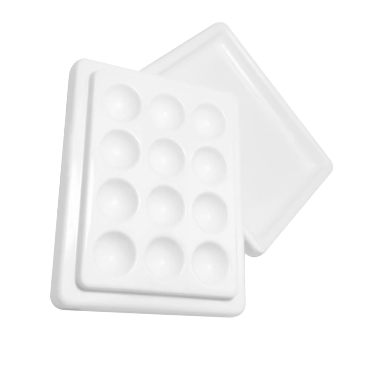 minkissy 2pièces Palette De Mélange De Couleurs Pour Manucure Céramique Avec Couvercle Compartiments Idéale Pour Salon Et Usage Personnel