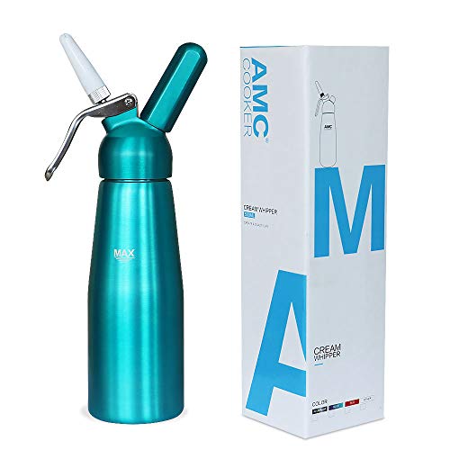 AMC Professional Whipped Cream Dispenser with 3 Nozzles and Bonus Dispenser Cleaning Brush