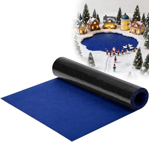 EBaokuup 60 x 16 Inch Felt Christmas Village Ocean Mat,