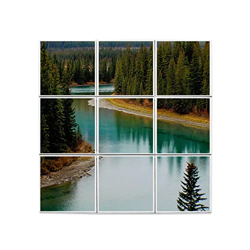 Carreaux céramique fleuve turquoise grand format décor mural 60x60