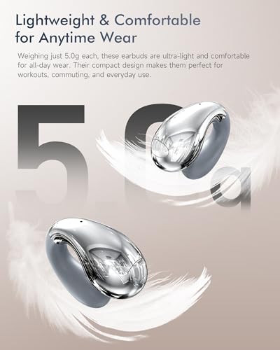 Image of CoolJumper Upgraded Clip-on Ear Earbuds, Bluetooth 6.1 Wireless Open Ear Headphones, Comfortable Fit with Crystal Clear Sound, 50-Hour Battery Life,Two-Way Headphones Earbuds for Gym & Outdoor Sports