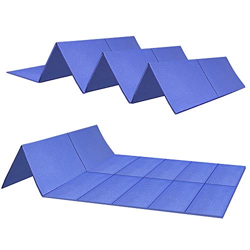 JBM Print Eva Yoga Mat High Density Premium Yoga Mat for Pilates Yoga Fitness Exercise Yoga Mat Non-Slip Yoga Mats Pink Purple Grey in Home & Gym - 1/4 Inch Thick (6 mm) (Blue, Yoga Mat)