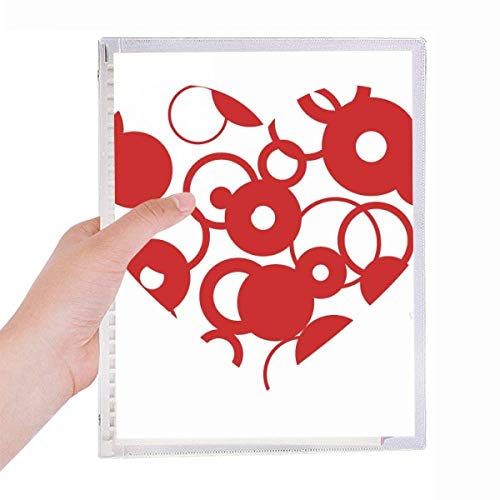 Cahier de Saint-Valentin en cœur rouge, reliure spirale rechargeable haut de gamme