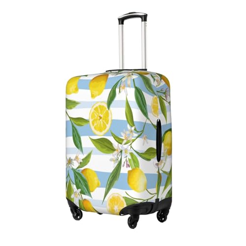 Travel Luggage Cover Elastic Suitcase Protector Washable Baggage Covers Fit For 22-24 Inch Luggage Stripes Lemon Flower Fruits Pattern Suitcase Cover M