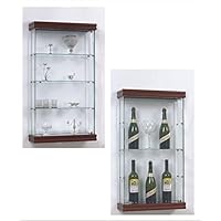 Vetrinetta A Parete Con Specchio | Rovere Sbiancato | Vetro Temperato | 41x60x12 Cm - Foto 13