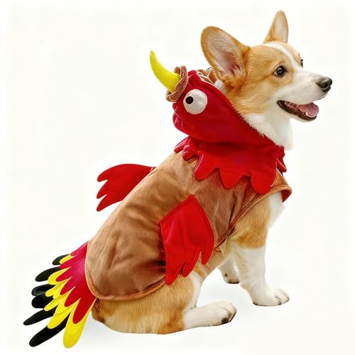 T2Y Dog Costumes Dog Turkey Costume Thanksgiving Costume Pet Clothes Apparel for Thanksgiving Christmas Cosplay for Small Medium and Large Dogs [S]