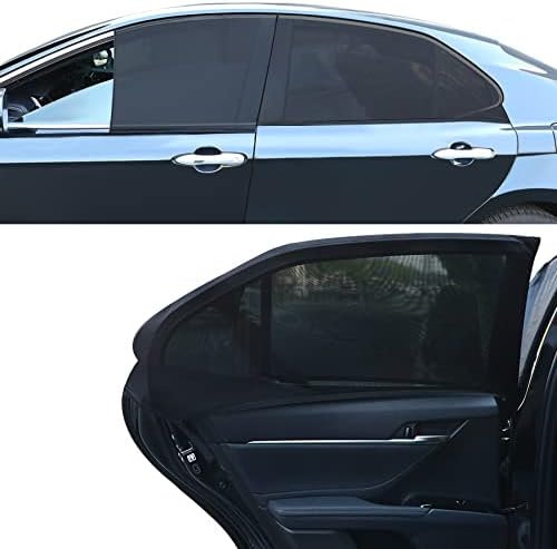 4 Pack Car Window Sun Shade, Universal Car Sun Shades for Front and Side Window, Sunshades Mesh Windows Block UV Rays Protect Babies Adults Pets from Sunburn and Mosquito Bites