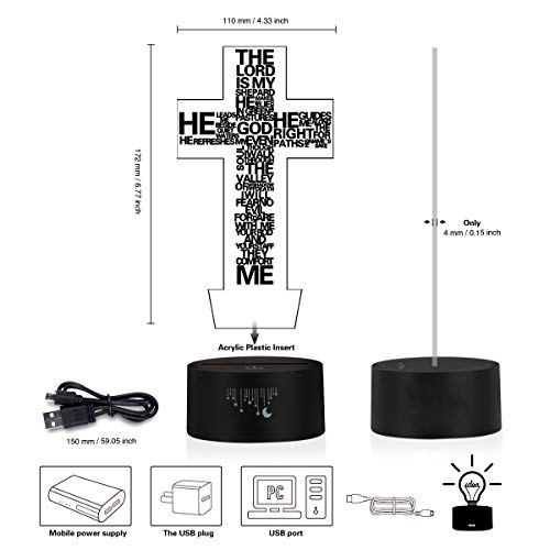 Jesus Cross 3D Christ Optical Illusion Lamps, Rquite 7 Color Change Touch Switch Art Sculpture Home Jesus Decor Lights Led Desk Table Night Light Christian Gift For Christmas Day #TOP2
