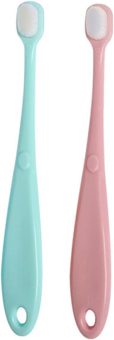 2Pcs Toothbrush Ultra Fine Bristle Oral Cleaner for Newborns Soft and Durable