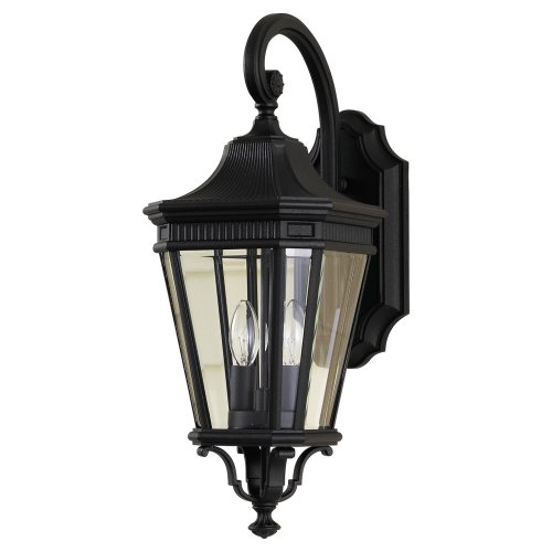 Feiss OL5401BK Cotswold Lane Outdoor Patio Lighting Wall Lantern, Black, 2-Light (9"W x 21"H) 120watts #1