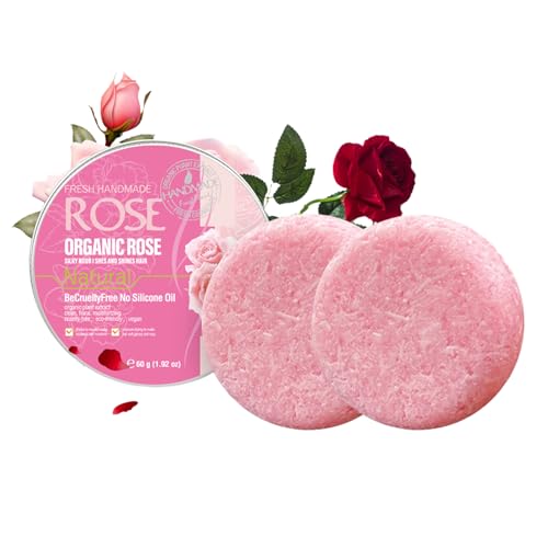 Hair Regrowth Shampoo Bar,2PCS Rose Shampoo Soap, Anti Hair Loss, Anti Dandruff & Anti Itching,Organic Shampoos Soap for Promotes Hair Growth (One Size, Rose)