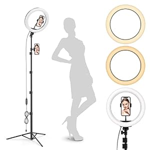 GearLight 12″ LED Ring Light Stand and Phone Holder – Selfie Light Tripod w/Adjustable Height and Lighting Modes for TikTok, YouTube, Zoom, Video Recording, Computer, Makeup & Photography