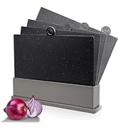MASTERTOP Cutting Board Set for Kitchen - Index Plastic Chopping Board Set of 4, BPA Free, No Sli...