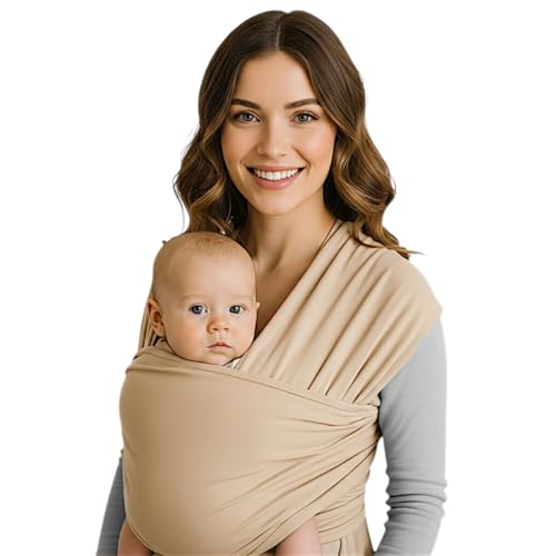 Echarpe de portage bebe adaptée aux nouveau-nés de 3 à 15 Kg. Confortable, physiologique et Ergonomique, Flexible et Résistante, Facile à nouer....