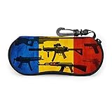 GQWJKSZ Gafas de sol con bandera magnífica en idioma rumano Vintage portátiles con hebilla de bloqueo bolsa suave tela de buceo ultraligera estuche para gafas con cremallera