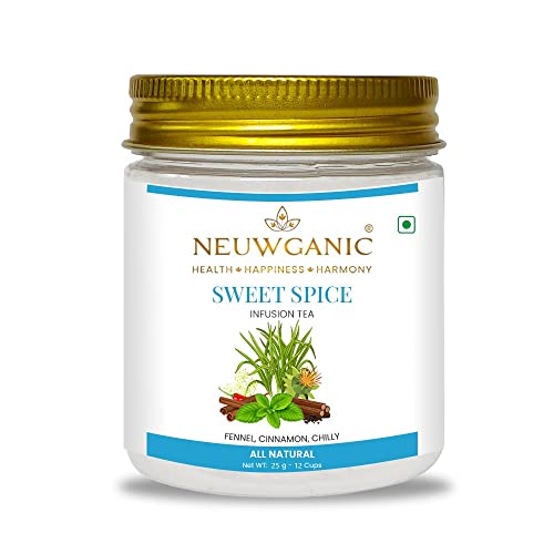 Image of Neuwganic Sweet Spice Infusion Tea - 100g Loose Leaf | Fennel, Cinnamon & Chilly | Vegan, Gluten-Free, All-Natural, Caffeine-Free | Antioxidant, Natural Detox, Aids Weight Loss| 50cups