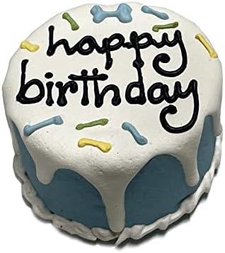 Bubba Rose Biscuit Company: Blue Dog Birthday Baby Cake - Crunchy Biscuit Texture - Natural Gourmet Dog Treat - Dog Cake - 3 inch 1 Count - Made in The USA