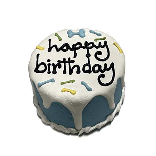 Bubba Rose Biscuit Company: Blue Dog Birthday Baby Cake - Crunchy Biscuit Texture - Natural Gourmet Pet Treat - Dog Cake - 3 inch 1 Count - Made in the USA