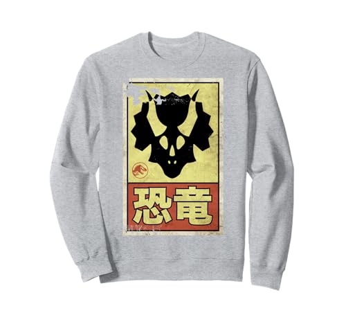 Sweat Triceratops Jurassic World style kanji idéal pour vos sorties streetwear décontractées