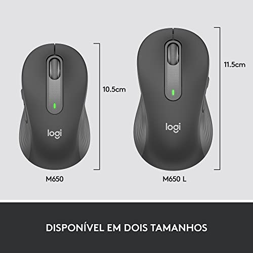 Logitech Signature M650 Wireless Mouse - for Small to Medium Sized Hands, 2-Year Battery, Silent Clicks, Customizable Side Buttons, Bluetooth, Multi-Device Compatibility (Graphite) - image 9