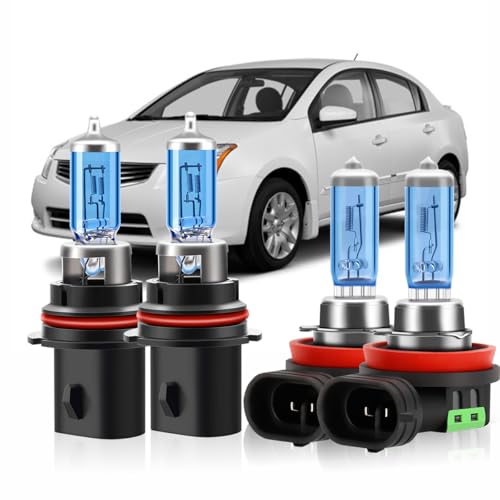 KINGSOFE Halogen Light Bulb lights Compatible For Nissan Frontier 2005-2018 9007 High/Low Beam + H11 LED Fog Lights 6000K White 60W -100W 11000LM 300% Brightness,Plug and Play,Pack of 4