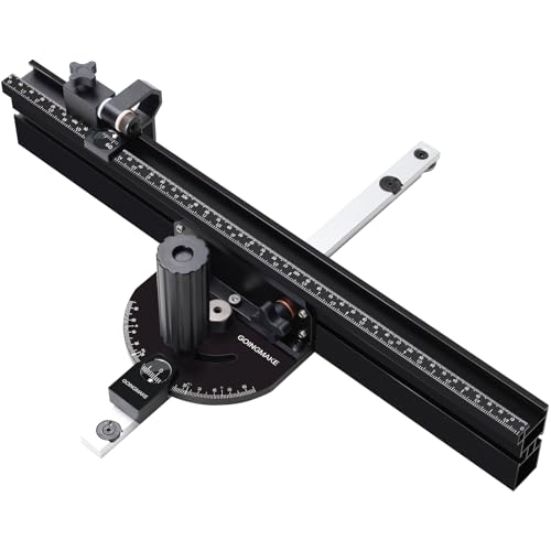 GOINGMAKE Portable Table Saw Miter Gauge with 18 Inch Fence and Multifunction Flip Stop and Positive Angle Stops Miter Gauge for Table Saw Accessories for Woodworking Cuts Fits 3/4x3/8 Slot