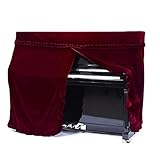 YNester Upright Piano Cover Dust Cover Piano Full Cover Velvet Piano Cover Dustproof Moistureproof Piano Cover Fits Standard Size Piano Cover (RED)