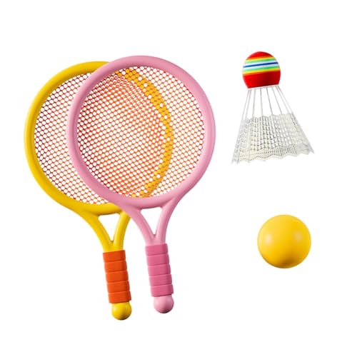 HGENAHGTF Par de bádminton portátil para niños, diseño de configuración rápida para juegos recreativos, pelota de tenis, raqueta deportiva con bolsa de transporte
