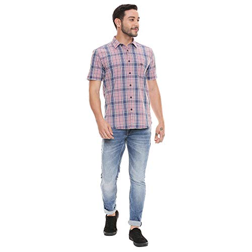 Image of Parx Mens Slim Collar Check Casual Shirt