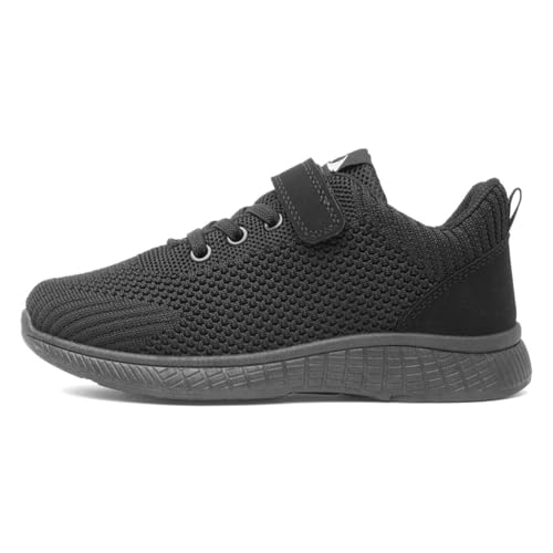 XL Eden Kids Black Mesh Easy Fasten Trainer - Size 3 UK - Black