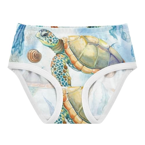 Cotton Toddler Underwear Floral Watercolor Sea Turtle Little Girl Panties Aesthetic Undies Kids Briefs 2t