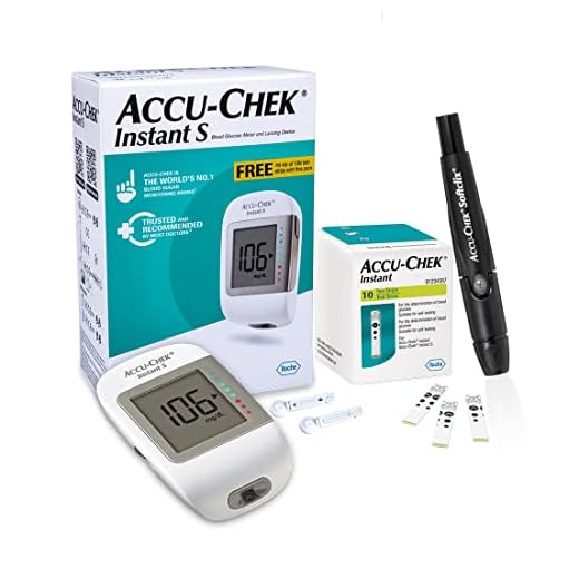 Accu-Chek Instant Blood Glucose Monitoring System with Free Test Strips, 10 Count (White)