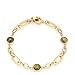 Produktbild Leonardo Giordana Clip&Mix Armband aus Edelstahl 1 Stück, goldenes Glieder-Armband mit eingefassten Labradorit-Steinen grün, Damenschmuck, 021555