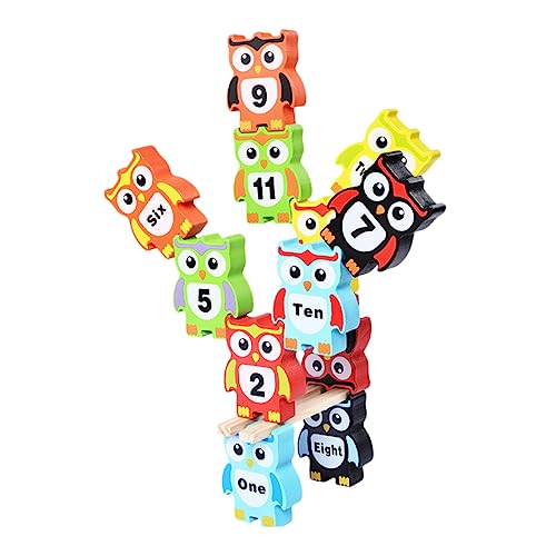 SUPVOX Bloques Apilables De Búho Bloques De Madera Juguetes Equilibrio Desarrollo Cognitivo