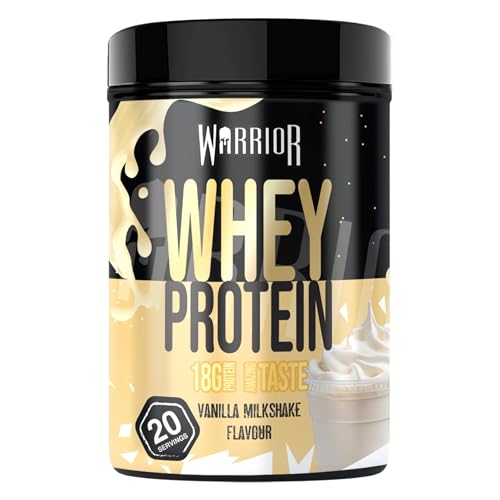 Warrior Whey Proteinpulver 500 g (bis zu 36 g Shake) – Muskelaufbau- und Erholungsgetränk – zum Genießen nach dem Training – köstlich und reich an Aminosäuren – 20 Portionen (Vanille-Milchshake) Warrior Whey Proteinpulver 500 g (bis zu 36 g Shake) – Muskelaufbau- und Erholungsgetränk – zum Genießen nach dem Training – köstlich und reich an Aminosäuren – 20 Portionen (Vanille-Milchshake)