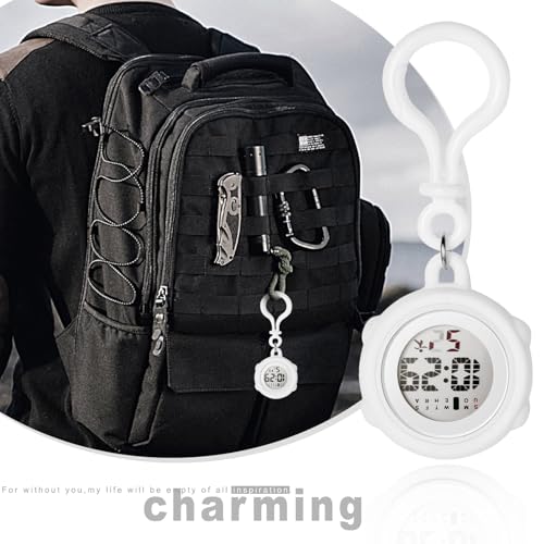 Lancardo Relógio de bolso de silicone com encaixe: relógio digital com fivela de mochila para homens