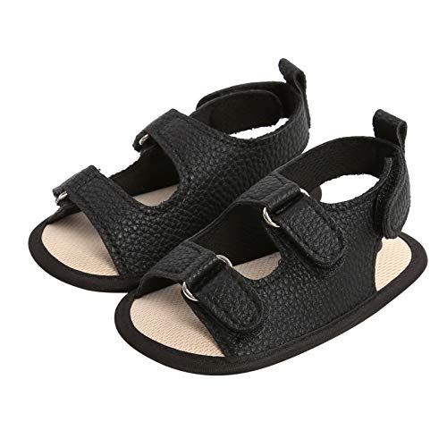 Infant Baby Boys Girls Sandals Soft Sole Non Slip Toddler Prewalker Crib Summer Outdoor Walking Shoes by Meyerlbama (Black, 18M)