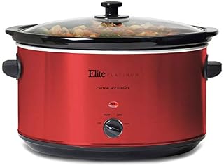 Elite Platinum MST-900R Stainless Steel Slow Cooker, Dishwasher-Safe with Tempered Glass Lid, Cool