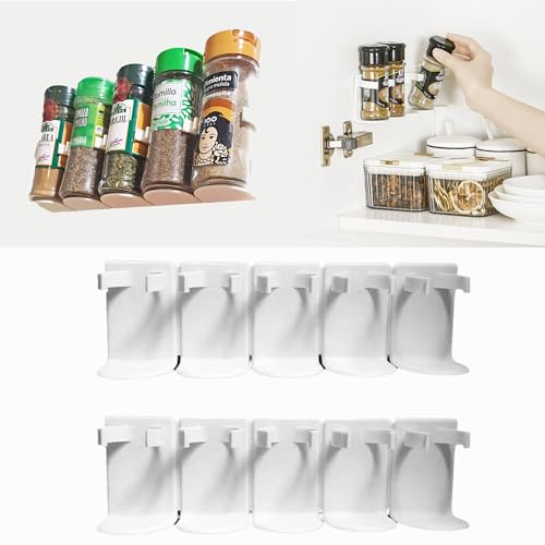 Mercaaran Especiero para Cocina Armario-Organizador Especiero-Especiero Cocina-Organizador Especias Cocina-Especiero para Cocina Armario-organizador armario cocina-PACK 10 PINZAS 20 ADHESIVOS