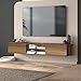 Adam Home Design Walnut Floating TV Stand Under TV Shelf, Wall Mounted Shelf, Modern Floating Entertainment Center, 71