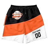 NKAA Custom Fans Gift Men's Baseball City Shorts Casual Drawstring Summer Beach Shorts with Elastic