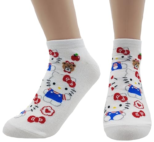 Image of JJMax Women's Kitty Cute Cartoon Cotton Blend Ankle Socks Sets