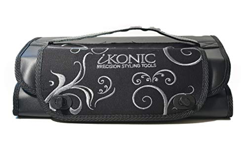 IKONIC Travel Case for Hair Tools – Large Curling wand and Flat Iron Travel Case with Removable Make Up and Accessories Pouches