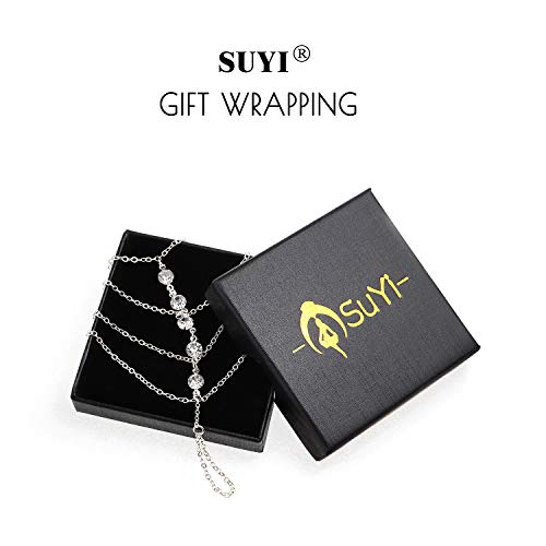 Suyi Finger Ring Bracelet Hand Harness Chain Bracelet Rhinestone Gifts For Women Girls Silver 10Cm/3.9In #TOP5