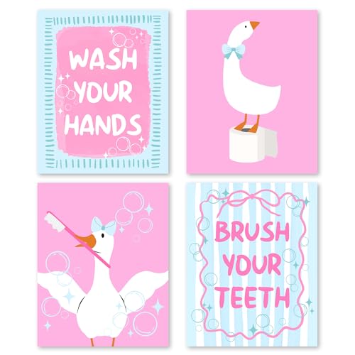 Décoration murale de salle de bain FUQWZ affiches d'art épurées lot de 4