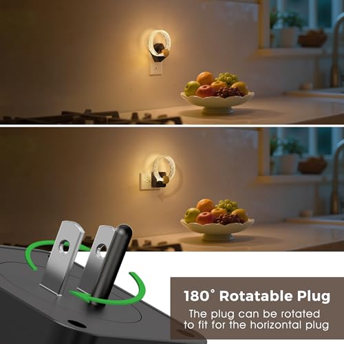 L LOHAS LED Night Lights Plug into Wall, Plug in Night Light with Light Sensor, 3000K Soft White, 0-100LM Brightness Adjustable, Acrylic Nightlight for Bathroom Bedroom Hallway — view 4