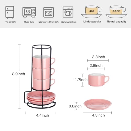 Meichu Espresso Cups, 2.5 OZ Stackable Espresso Cups Set of 4 by Meichu - Used condition - Image 8