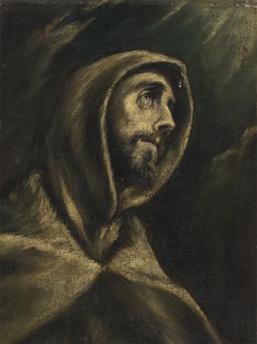 Toile Murale El Greco Saint d'Assise - Solution Déco Peinture pour Mur Vide Salon